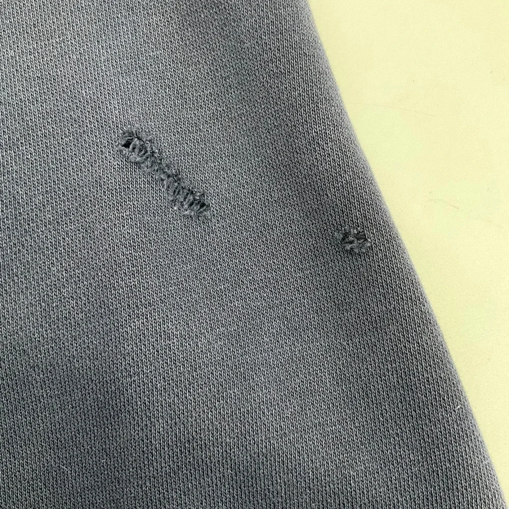 Thrashed Adidas Hoodie Gray Navy Blue Trefoil Logo Size M Sweatshirt Sporty